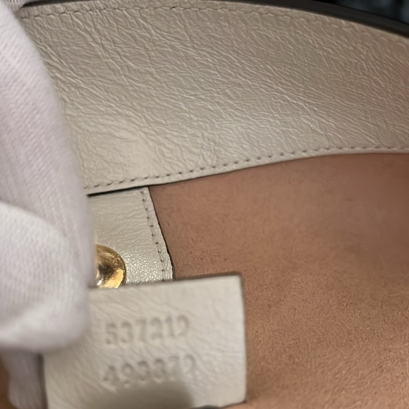 GUCCI Rajah Sylvie Web Leather Tote Bag Large w/Pochette White - Picture 11 of 16